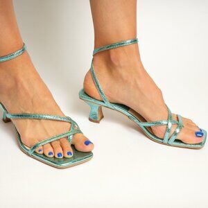 Dolce Vita Metallic Blue Kitten Heel